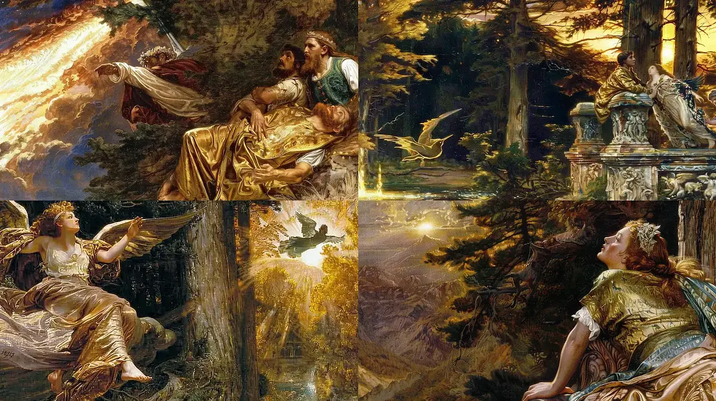 Romantic and Dramatic Illustrations with Ethereal Elements - Midjourney sref style