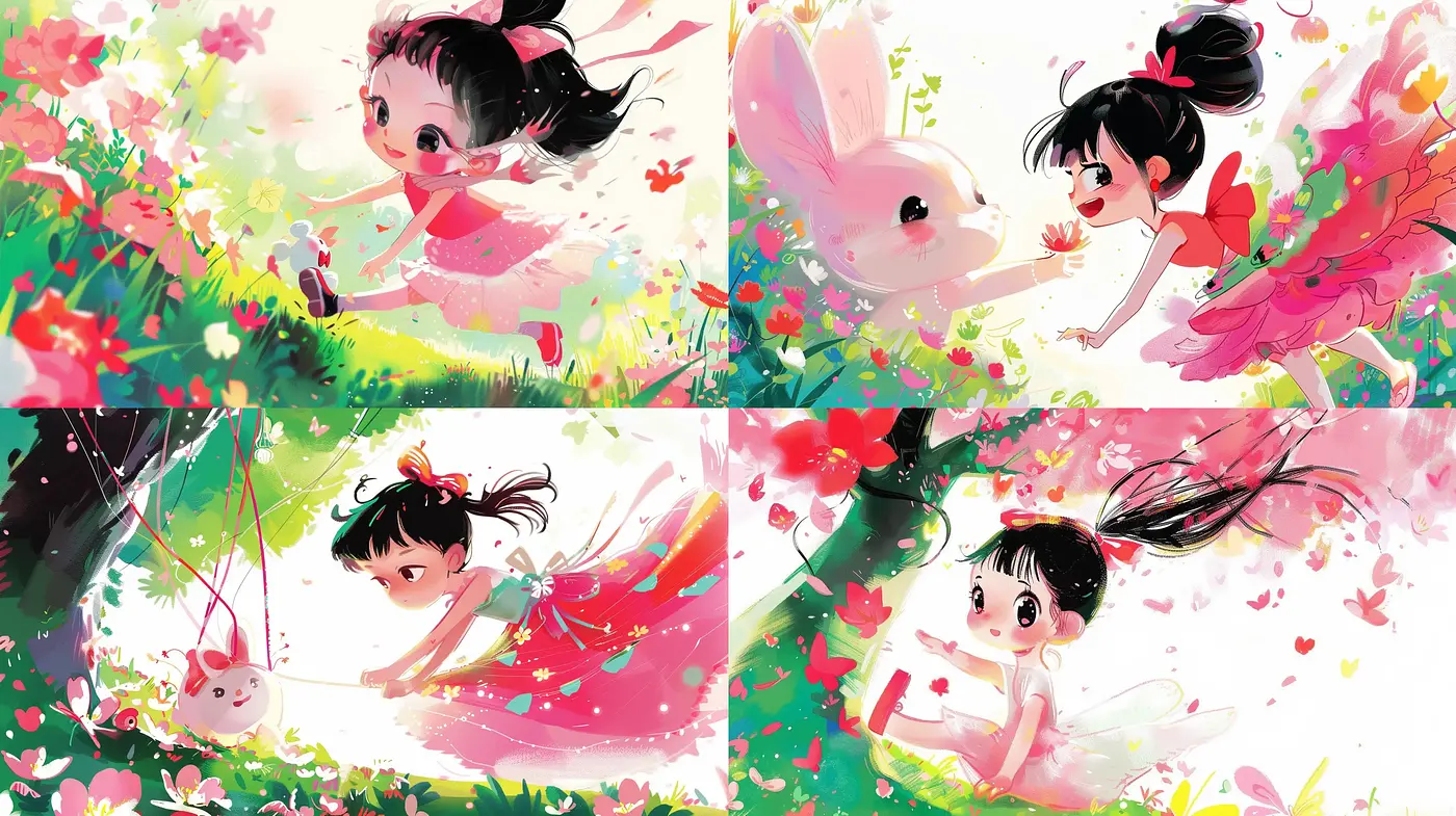 Whimsical Anime-Inspired Floral Dreamscape - Midjourney sref style