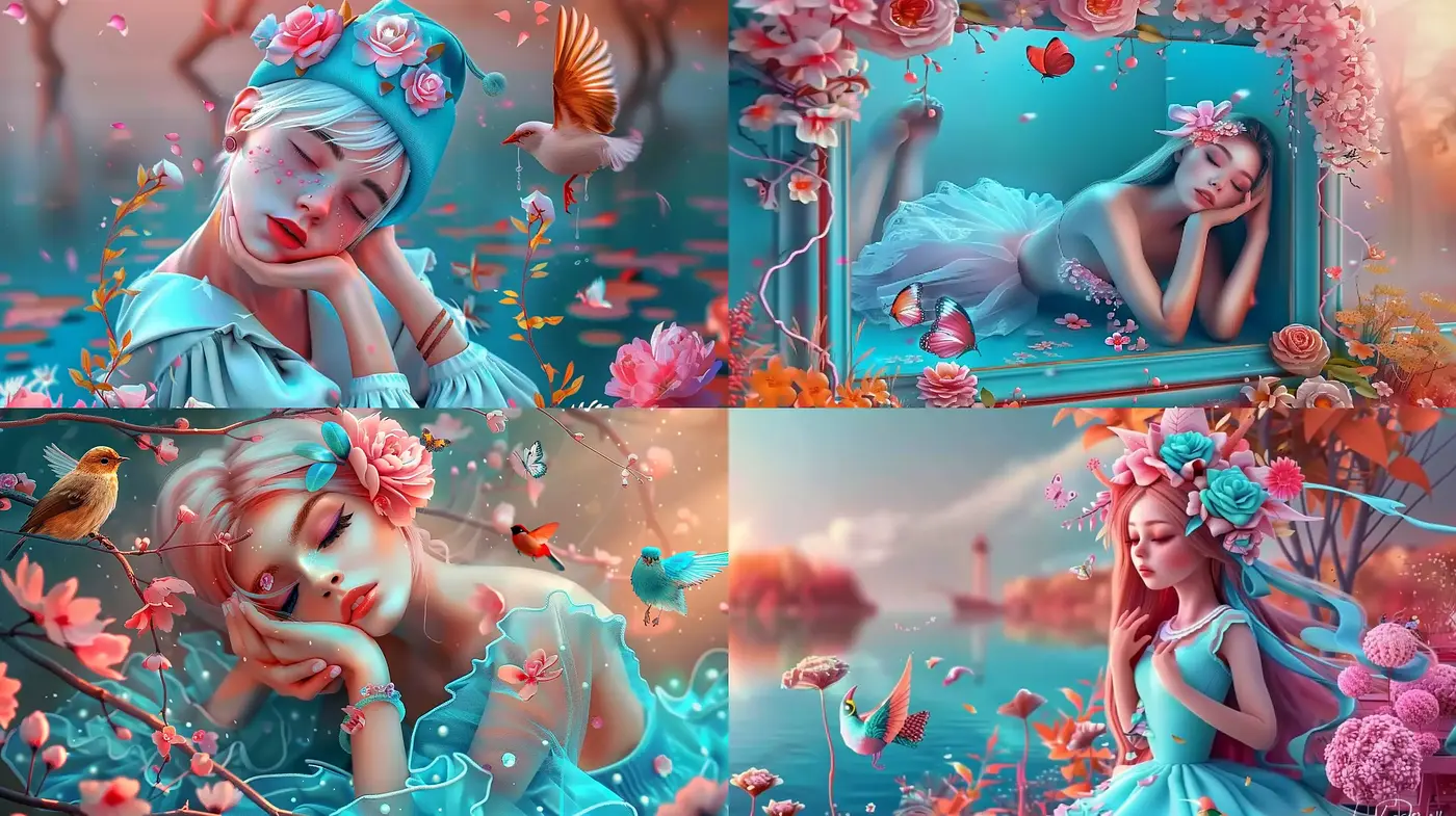 Ethereal Bloom: A Fantasy of Florals and Serenity in Pastel Hues - Midjourney sref style