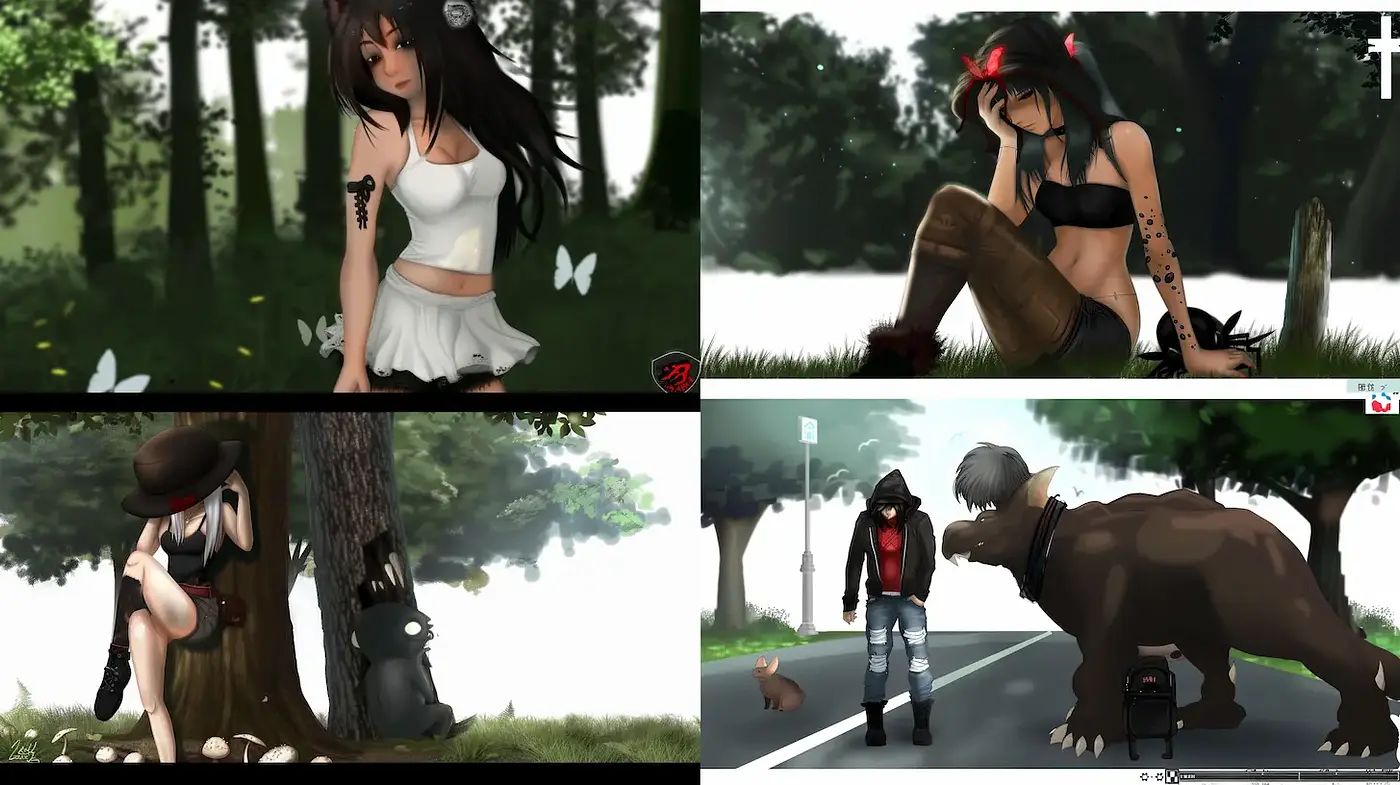 Ethereal Fusion of Anime and Nature in a Nostalgic Vibe - Midjourney sref style