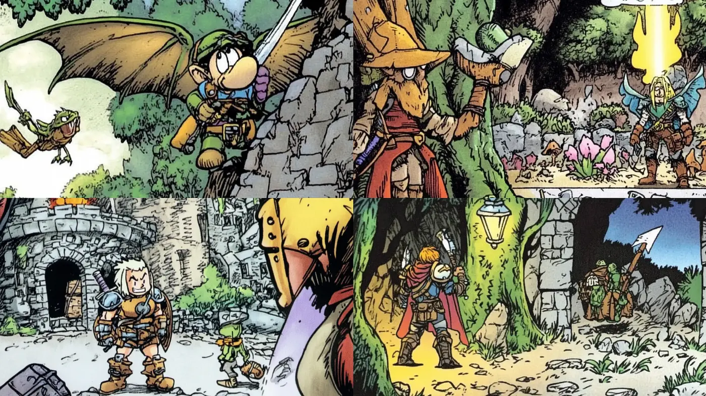 Enchanted Comic Quest - Whimsical Fantasy Illustrations Inspired by Classic European Comics - Midjourney sref style