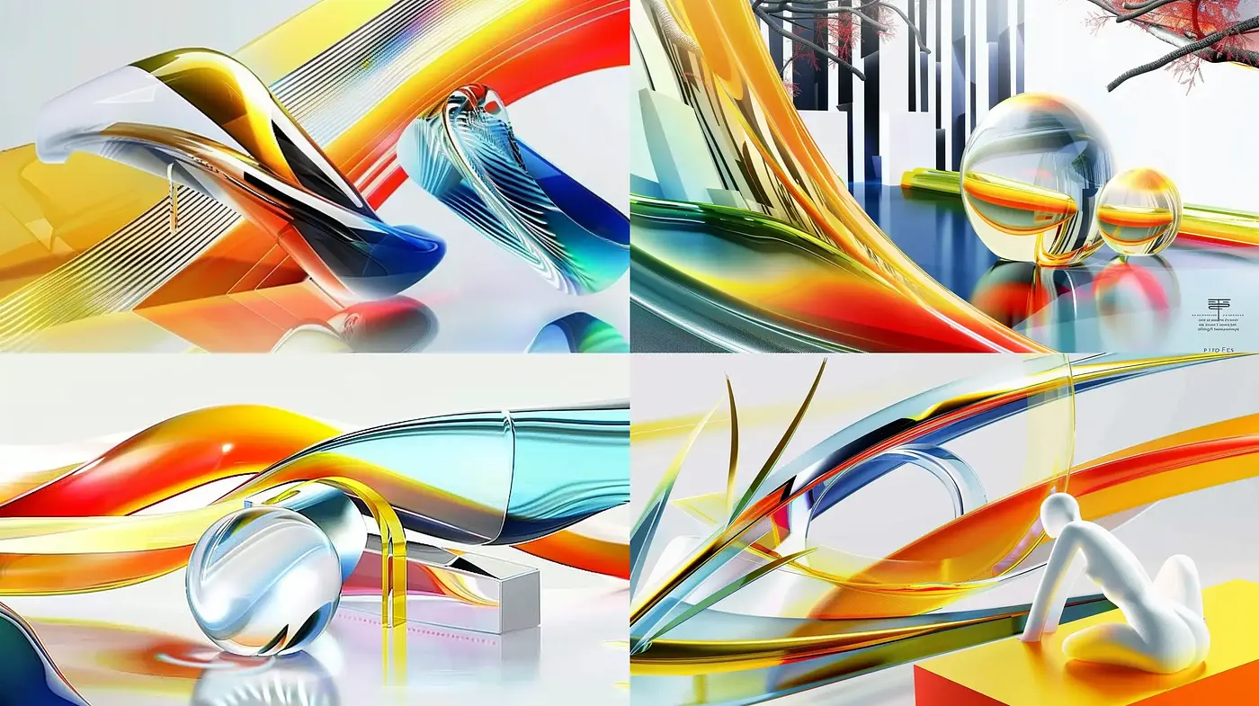 Futuristic Fluidity: A Harmonious Blend of Abstract Chromatic Dynamics - Midjourney sref style