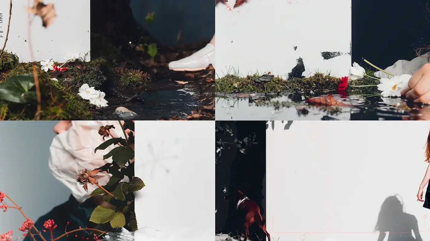 Evocative natural scenery merging with minimalist aesthetics - Midjourney sref style