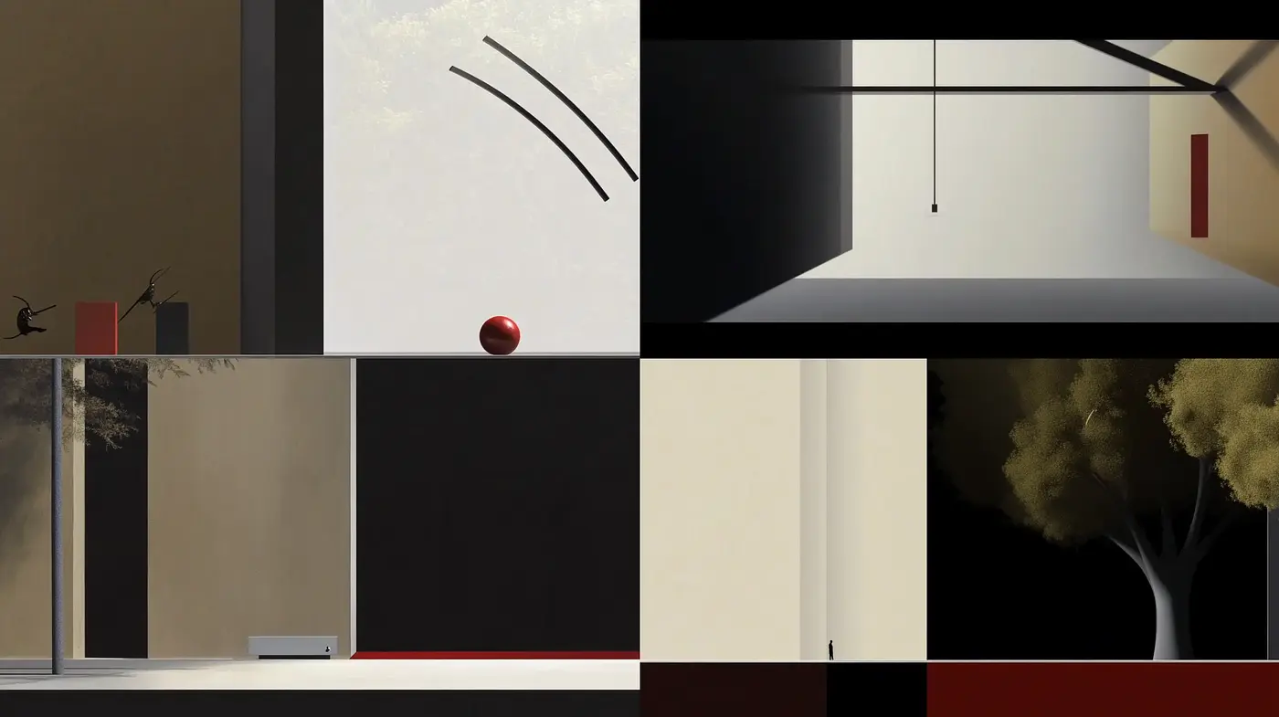 Subdued Geometric Abstraction with Minimalist Composition - Midjourney sref style