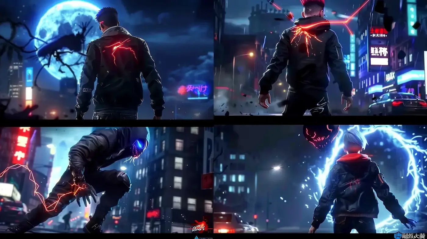 Futuristic Urban Noir with Neon Accents - Midjourney sref style