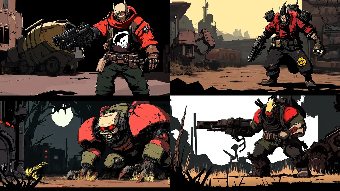 Post-Apocalyptic Diesel Punk with Stylized Comic Book Aesthetic - Midjourney sref style