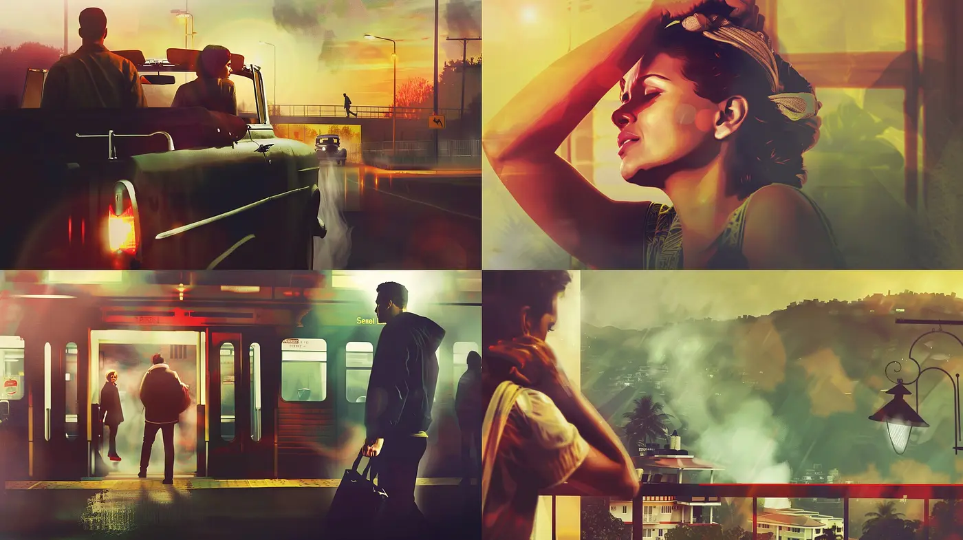 Warm Hues and Evocative Shadows: A Digital Homage to Twilight Realism - Midjourney sref style