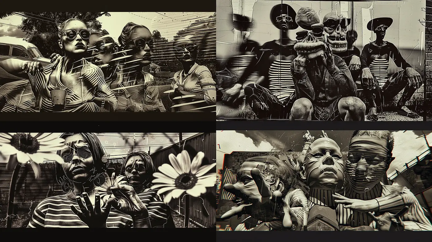 Sepia-Toned Surrealism with a Haunting Aesthetic - Midjourney sref style