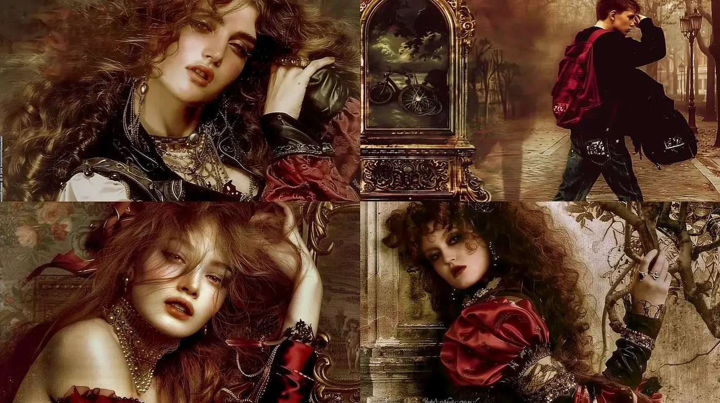 Ethereal Victorian-inspired Aesthetic with Romantic Undertones - Midjourney sref style