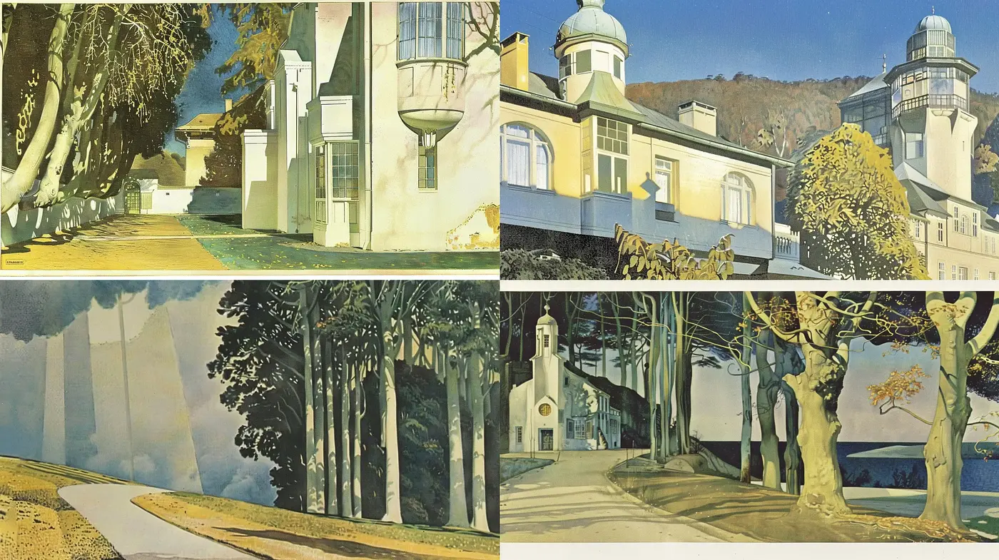 Serene and Timeless Architectural Elegance - Midjourney sref style