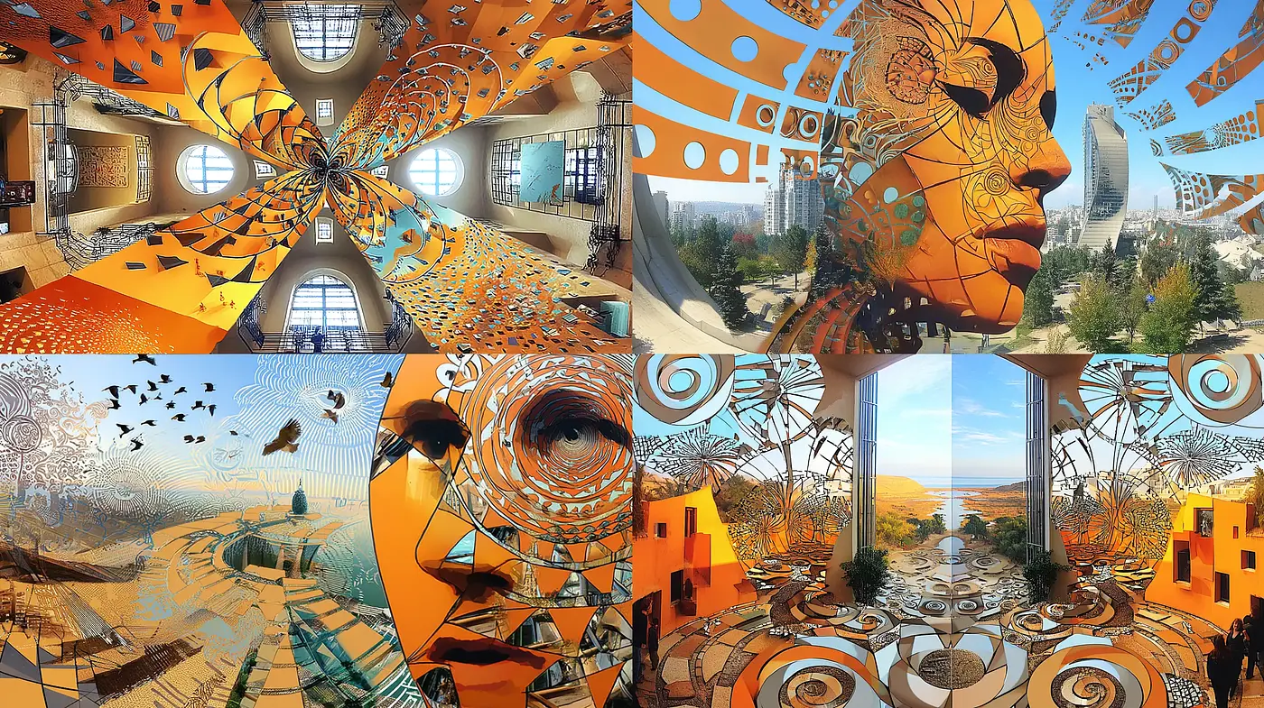 Dynamic and Vibrant Artistic Integration of Abstract and Figurative Elements - Midjourney sref style