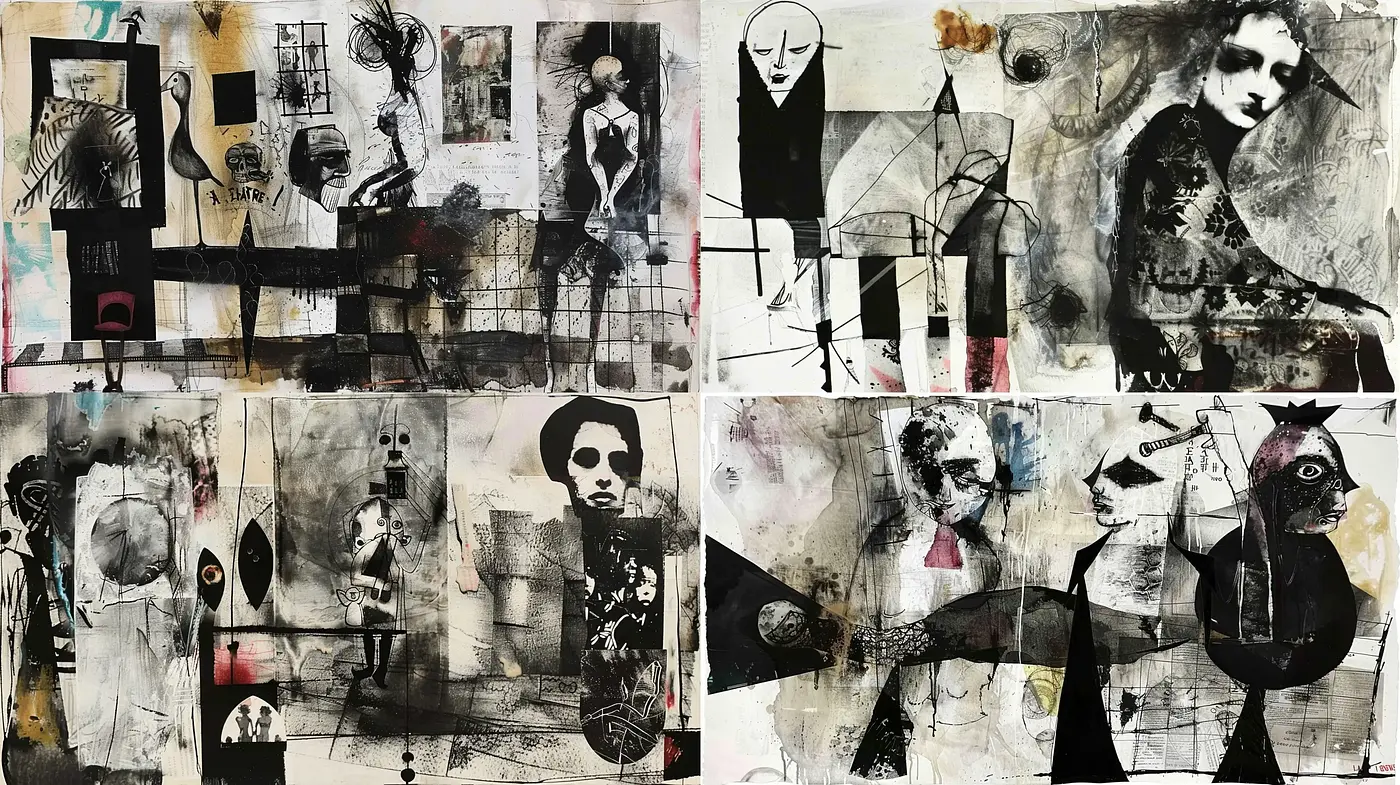 Abstract Expressionist Fusion with Street Art Sensibilities - Midjourney sref style