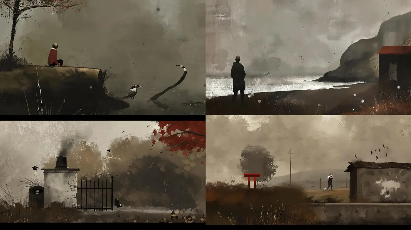 Muted Elegance of Subdued Earth Tones with a Melancholic Atmosphere - Midjourney sref style