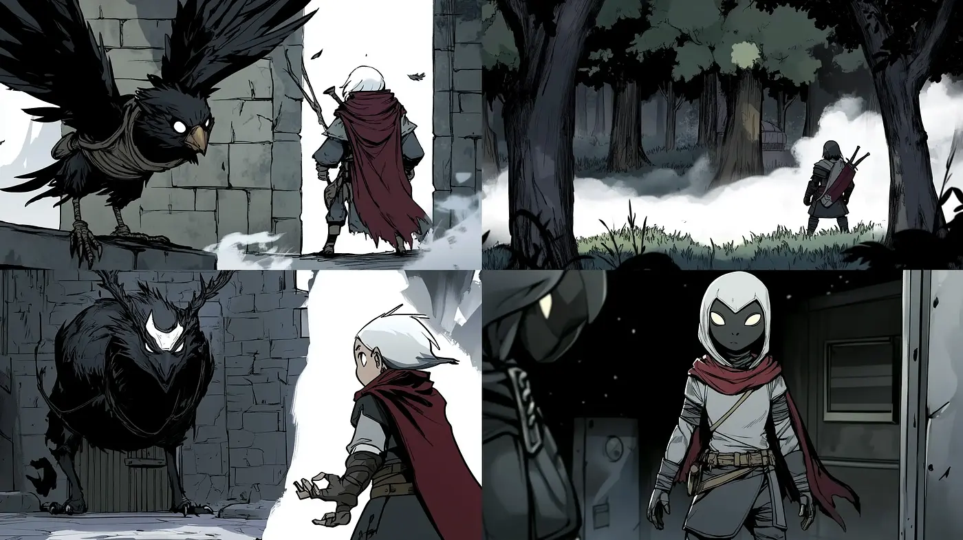 Gloomy Fantasy Realm: An Ominous Homage to Graphic Novels - Midjourney sref style
