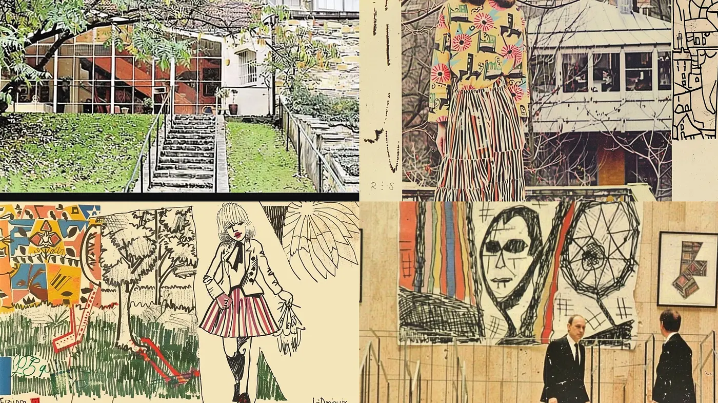Eclectic Fusion of Hand-drawn Line Art with Fauvist and Expressionist Undertones - Midjourney sref style