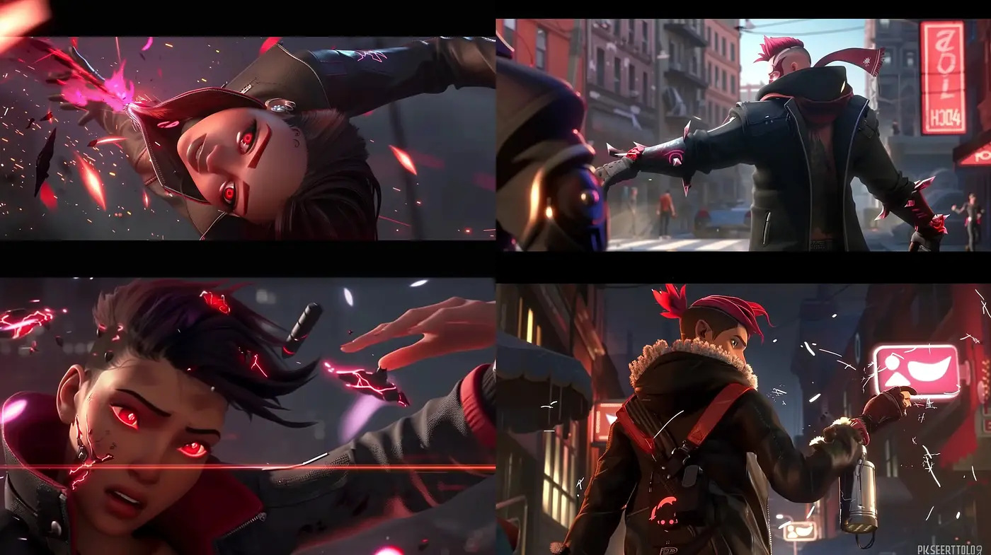 Dynamic Action-Packed Cinematic Illustration - Midjourney sref style