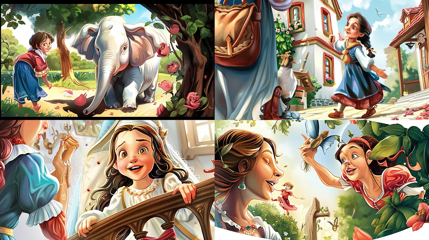 Enchanted Storybook Illustrations with Lush, Vivid Imagery - Midjourney sref style