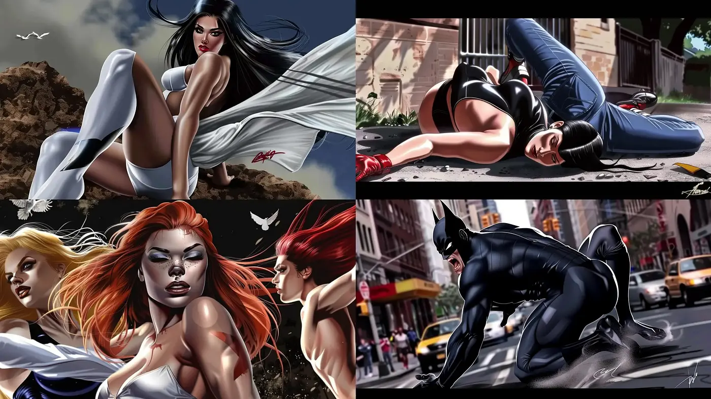 Dynamic Comic Book Vigor in Modern Illustration - Midjourney sref style