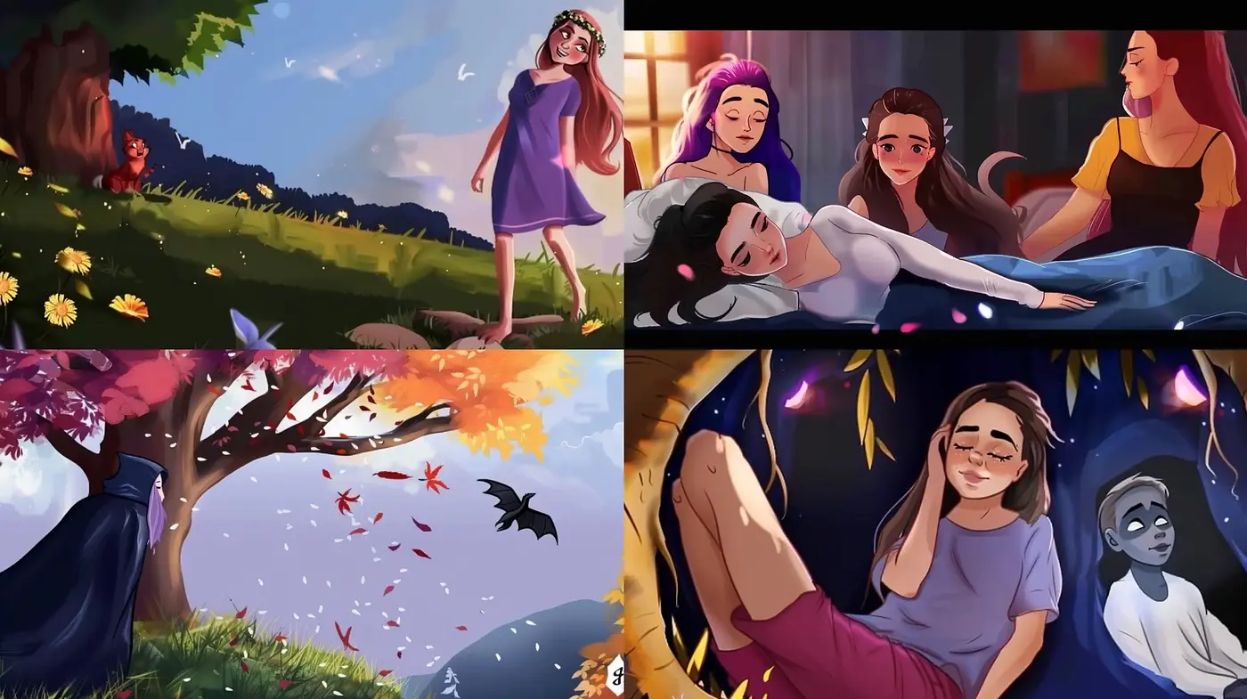 Contemporary Digital Storybook Illustration Style - Midjourney sref style