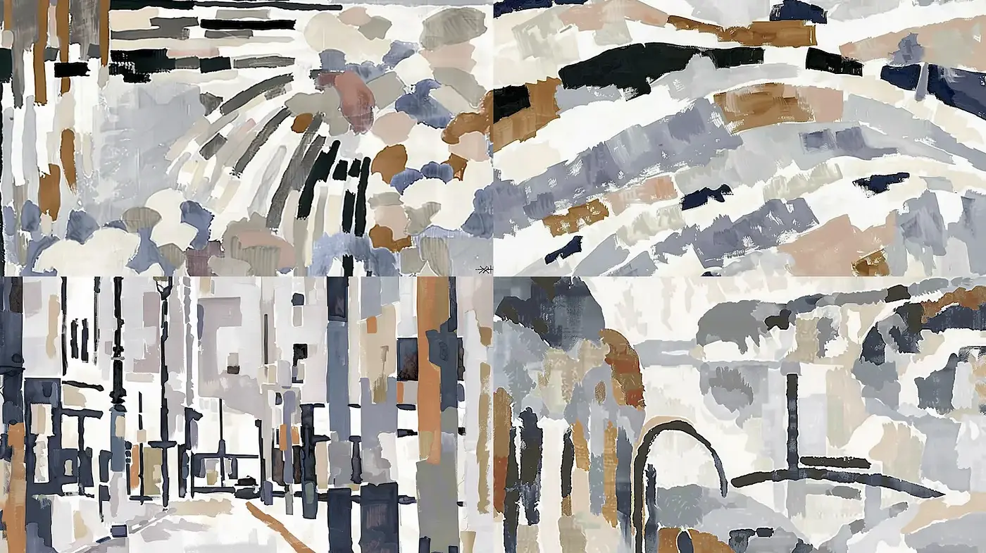 Abstract Textural Exploration of Subdued Tones - Midjourney sref style