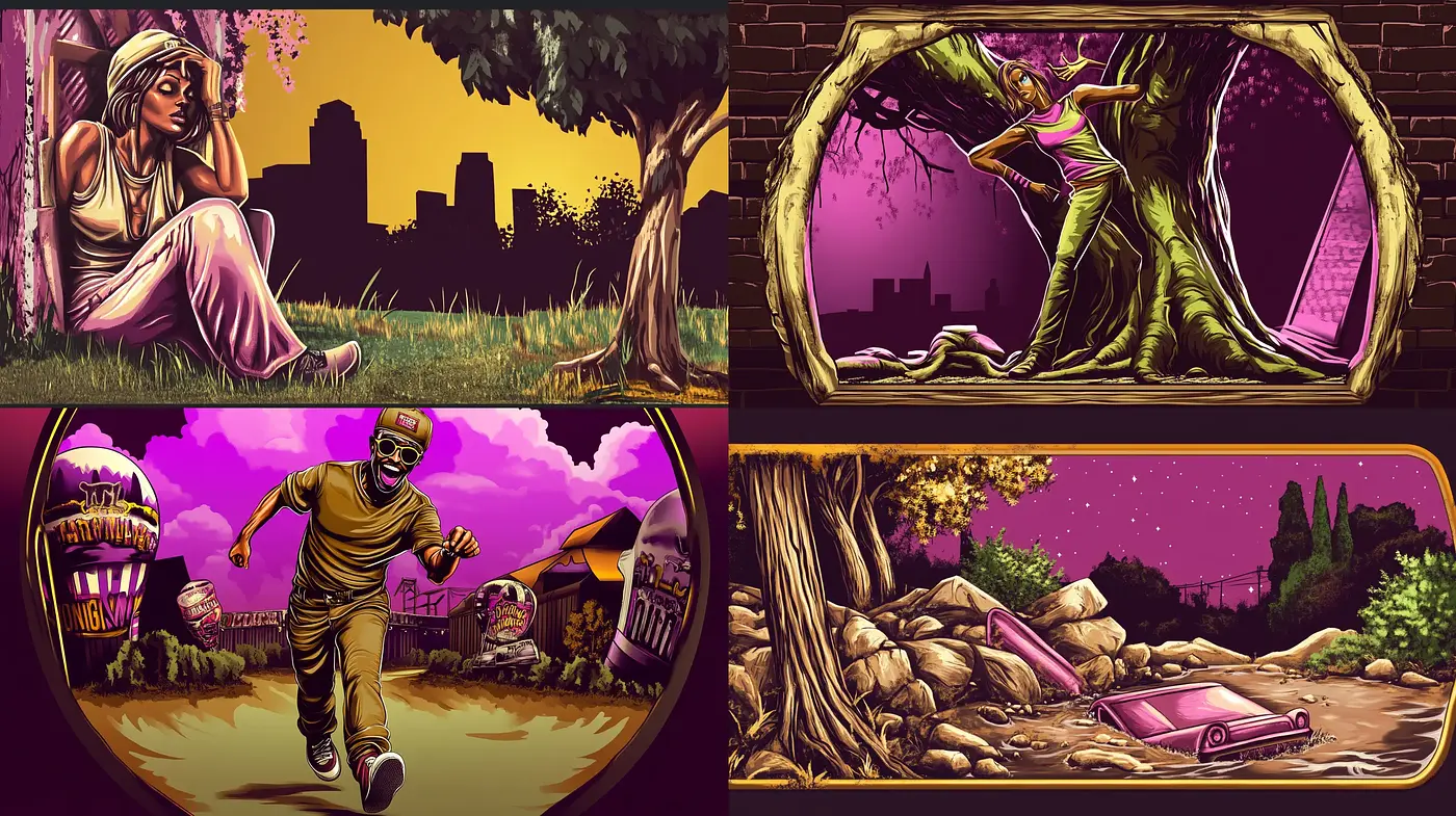 Twilight Hues of Stylized Nostalgia - Midjourney sref style