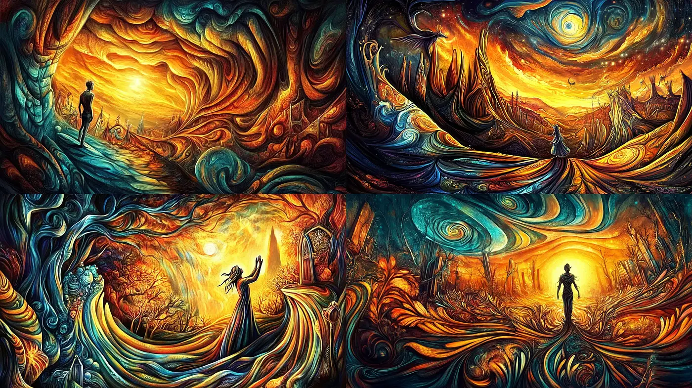 Surreal Visions of Cosmic Dreamscapes - Midjourney sref style