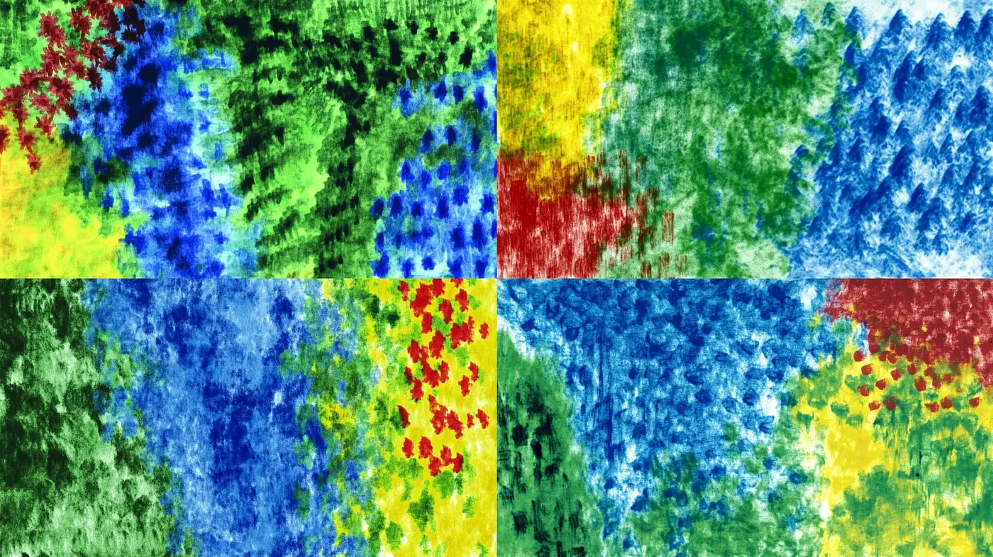 Vibrant Brushstroke Harmony: An Exploration in Color and Texture - Midjourney sref style