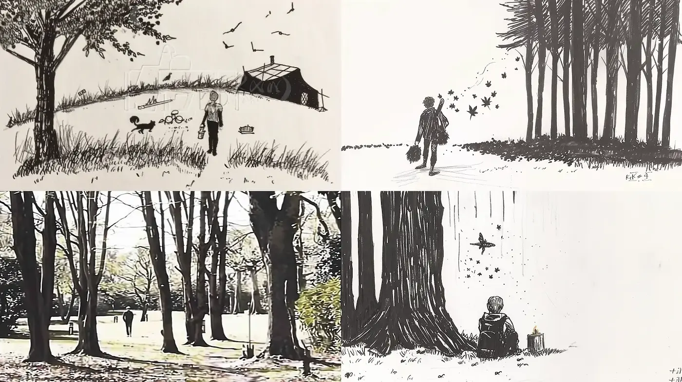 Tonal and Textural Consistency in Ink Illustrations - Midjourney sref style