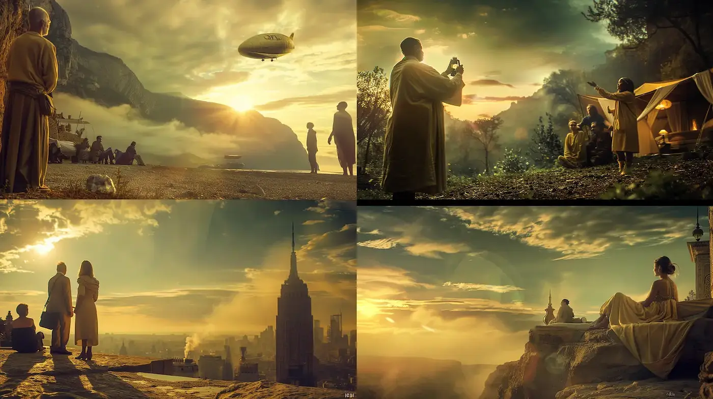Ethereal Landscapes with a Harmonious Blend of Nature and Urbanity - Midjourney sref style