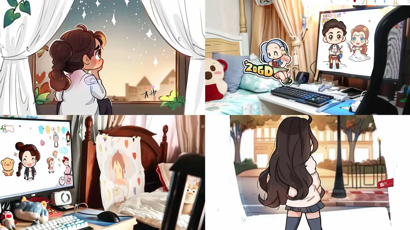 Charming Contemporary Animated Scenes Inspired by Modern Cartoon Aesthetics - Midjourney sref style