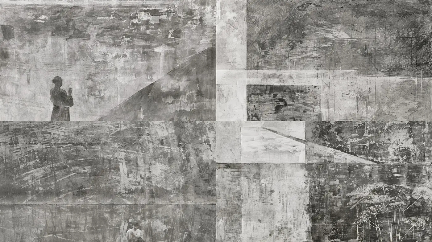 Monochromatic Tapestry of Textured Abstraction - Midjourney sref style