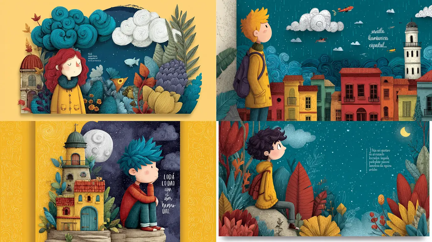 Whimsical Illustrations with a Dreamy Atmosphere - Midjourney sref style
