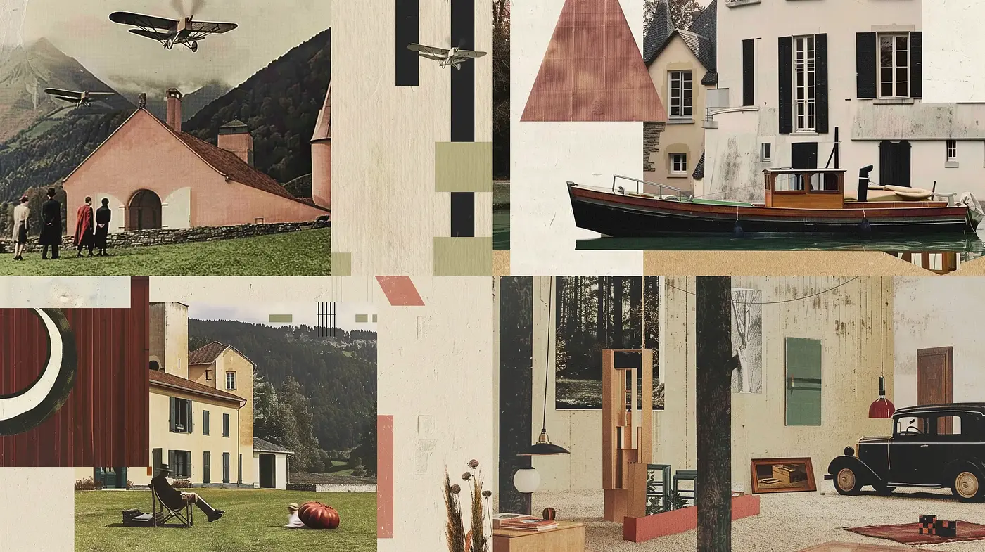 Retrofuturistic Collage Reflections: A Synchronized Study of Style and Time - Midjourney sref style