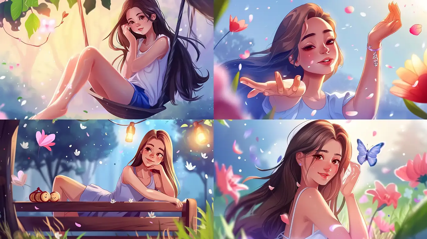 Idyllic Twilight Radiance: A Study in Pastel Anime-Influenced Digital Art - Midjourney sref style