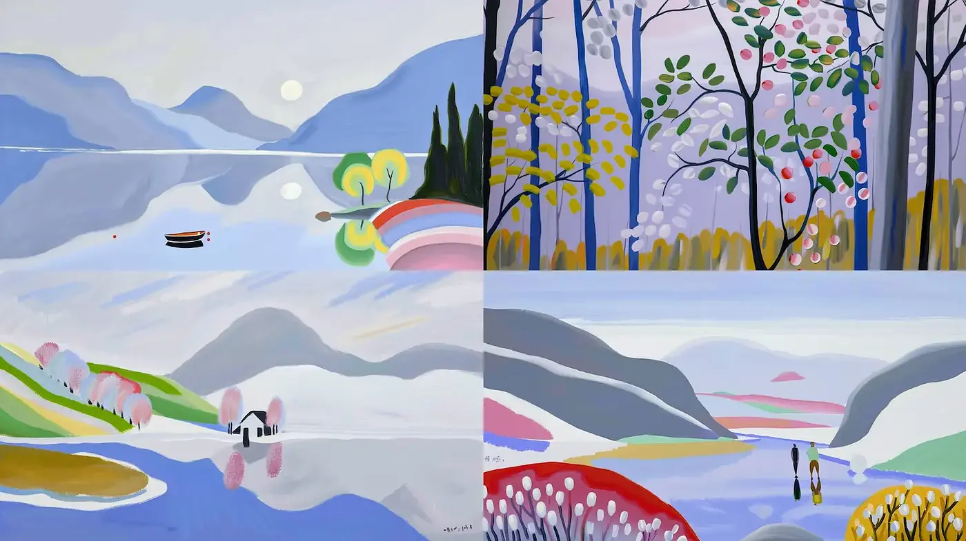 Vibrant Landscape Rendering with a Whimsical Touch - Midjourney sref style