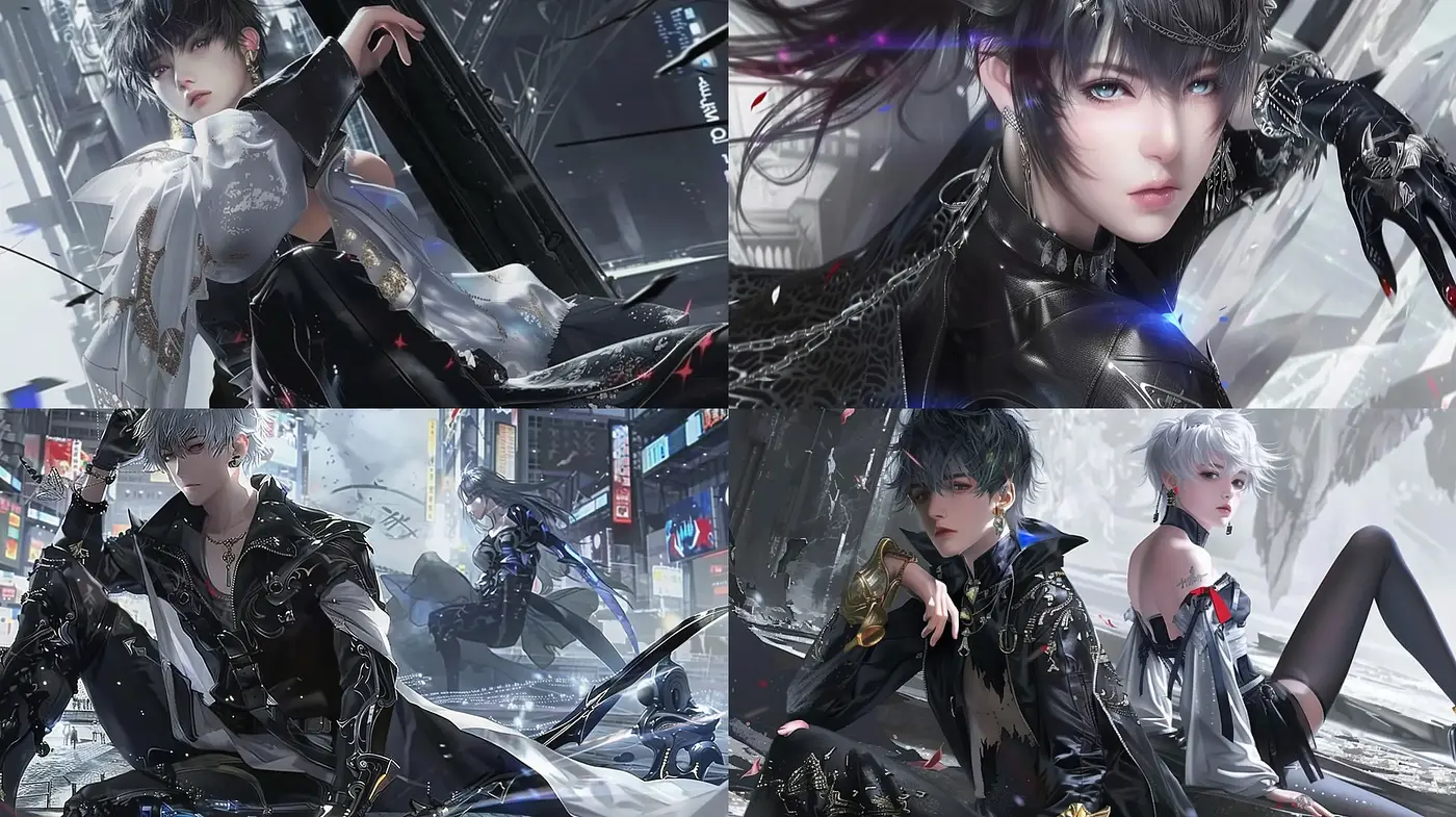 Futuristic Cyberpunk Elegance with a Hint of Anime Inspiration - Midjourney sref style