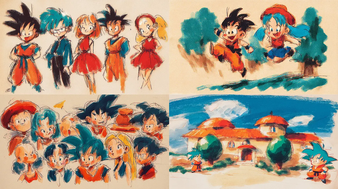Vibrant and Playful Character Illustrations with Dynamic Lines - Midjourney sref style