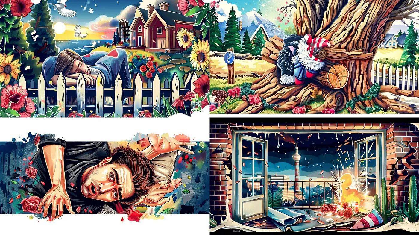 Saturated Storybook Illustrations with Detailed Environments and Expressive Characters - Midjourney sref style