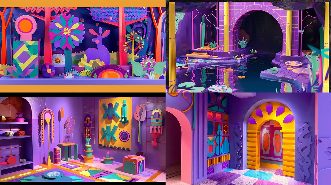 Whimsical Chromatic Harmonies: A Fusion of Contemporary and Retro Illustrative Techniques - Midjourney sref style