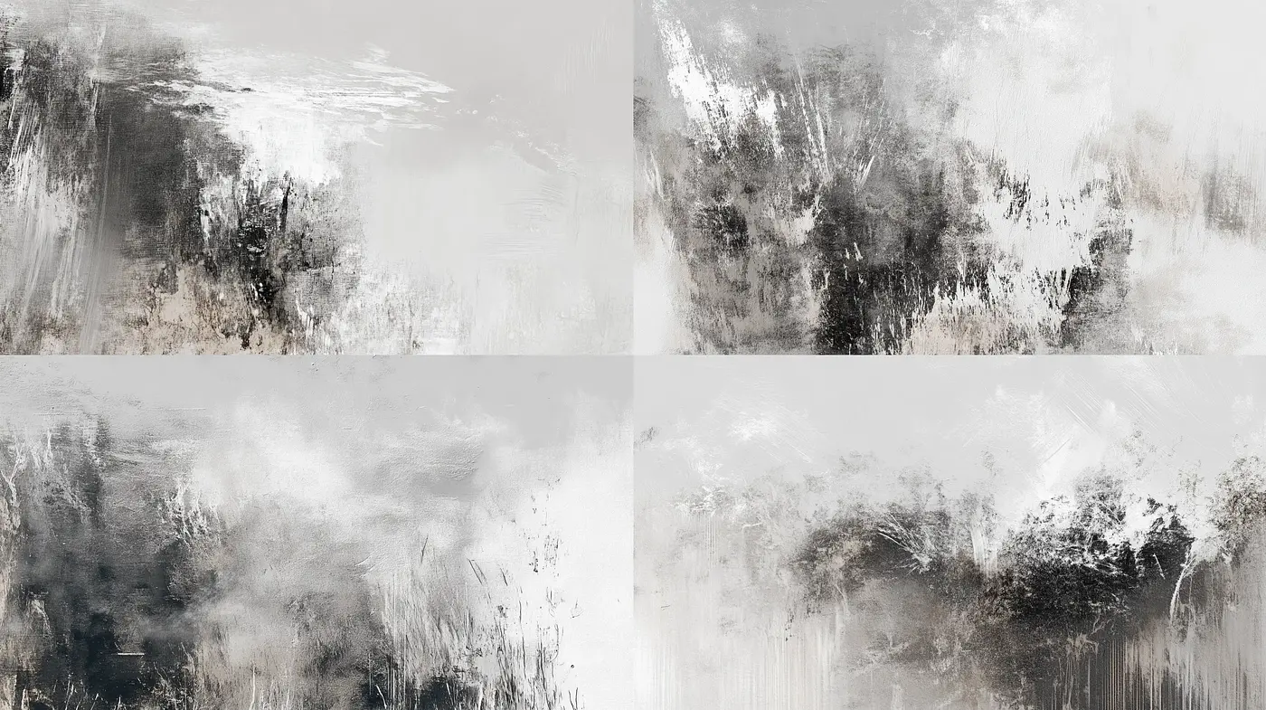 Ethereal Monochrome Brushstrokes Evoking Emotional Textures - Midjourney sref style