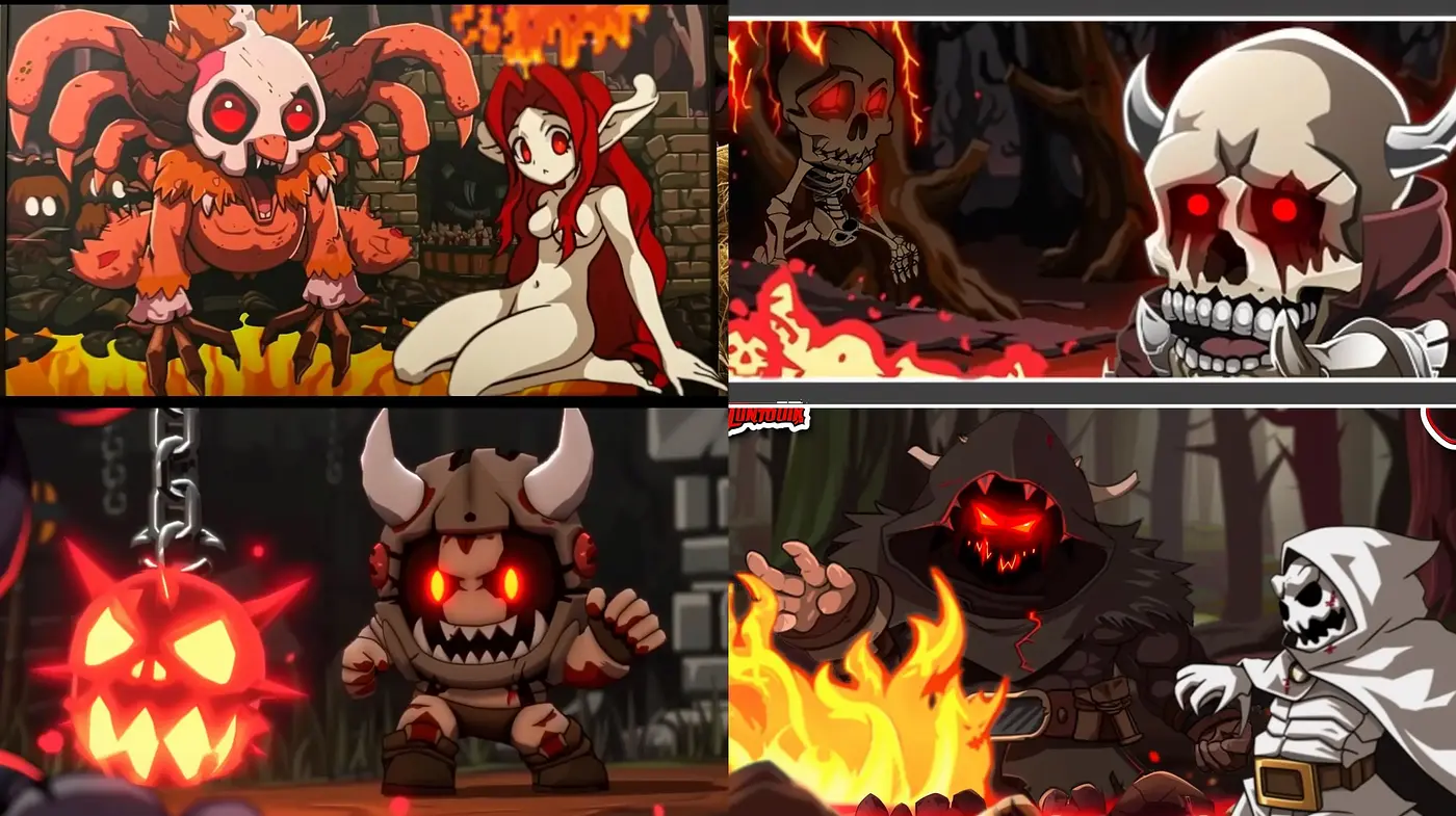 Fantastical Fiery Hues: A Stylized Homage to Adventure Game Aesthetics - Midjourney sref style