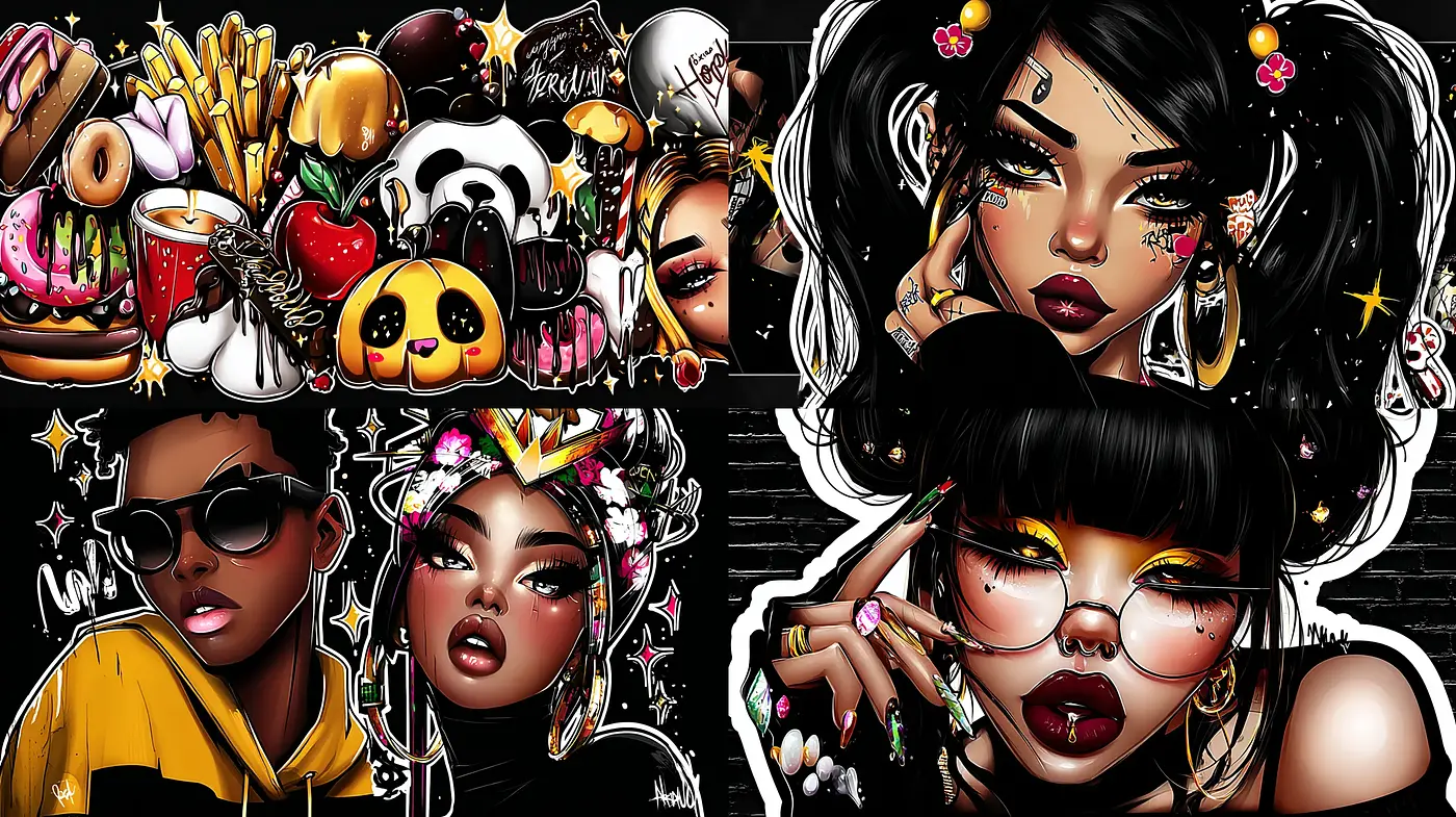 Vibrant and Playful Pop Art Style with Urban Influences - Midjourney sref style