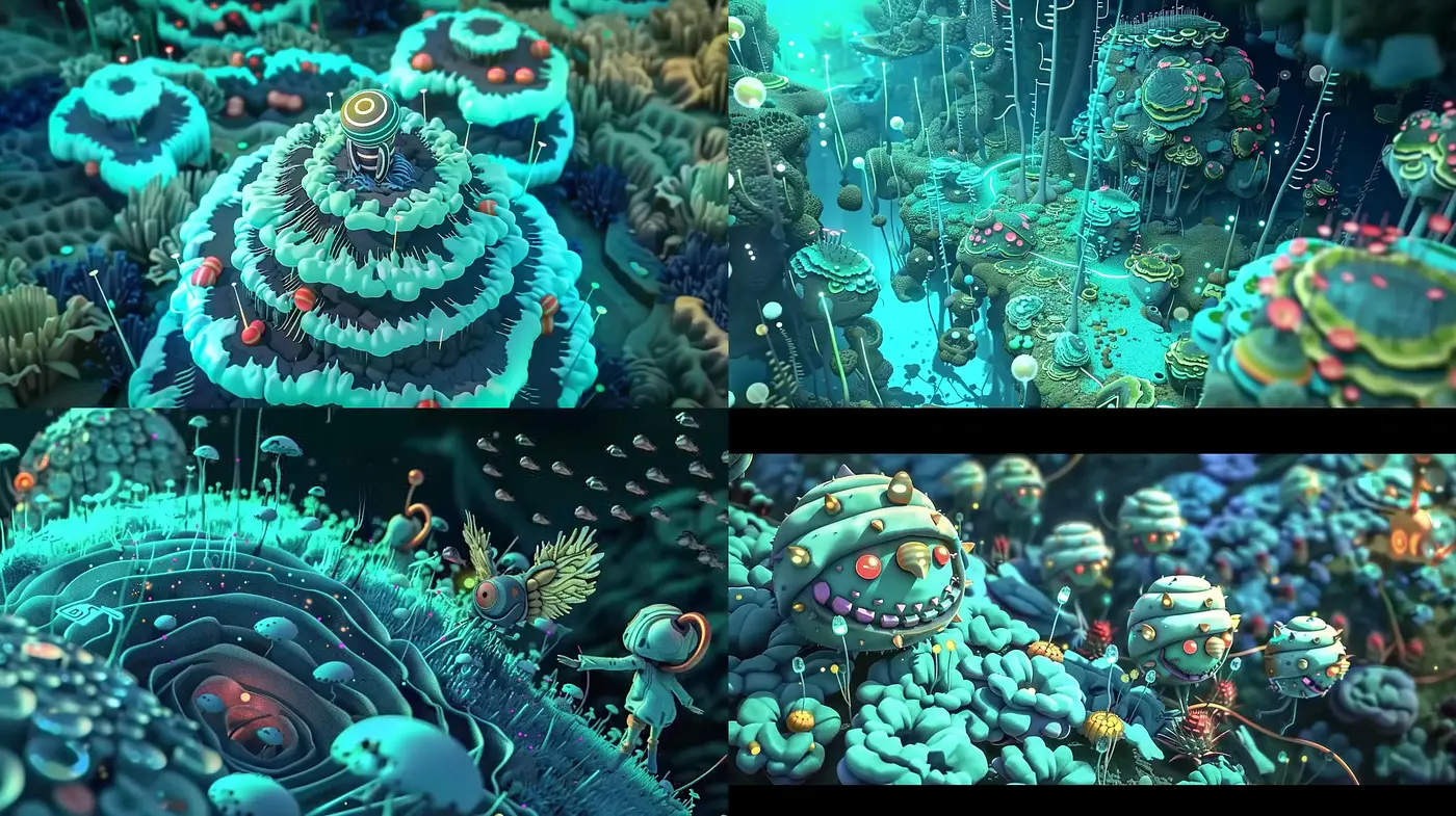 Luminous Bioluminescent Dreamscape - Midjourney sref style