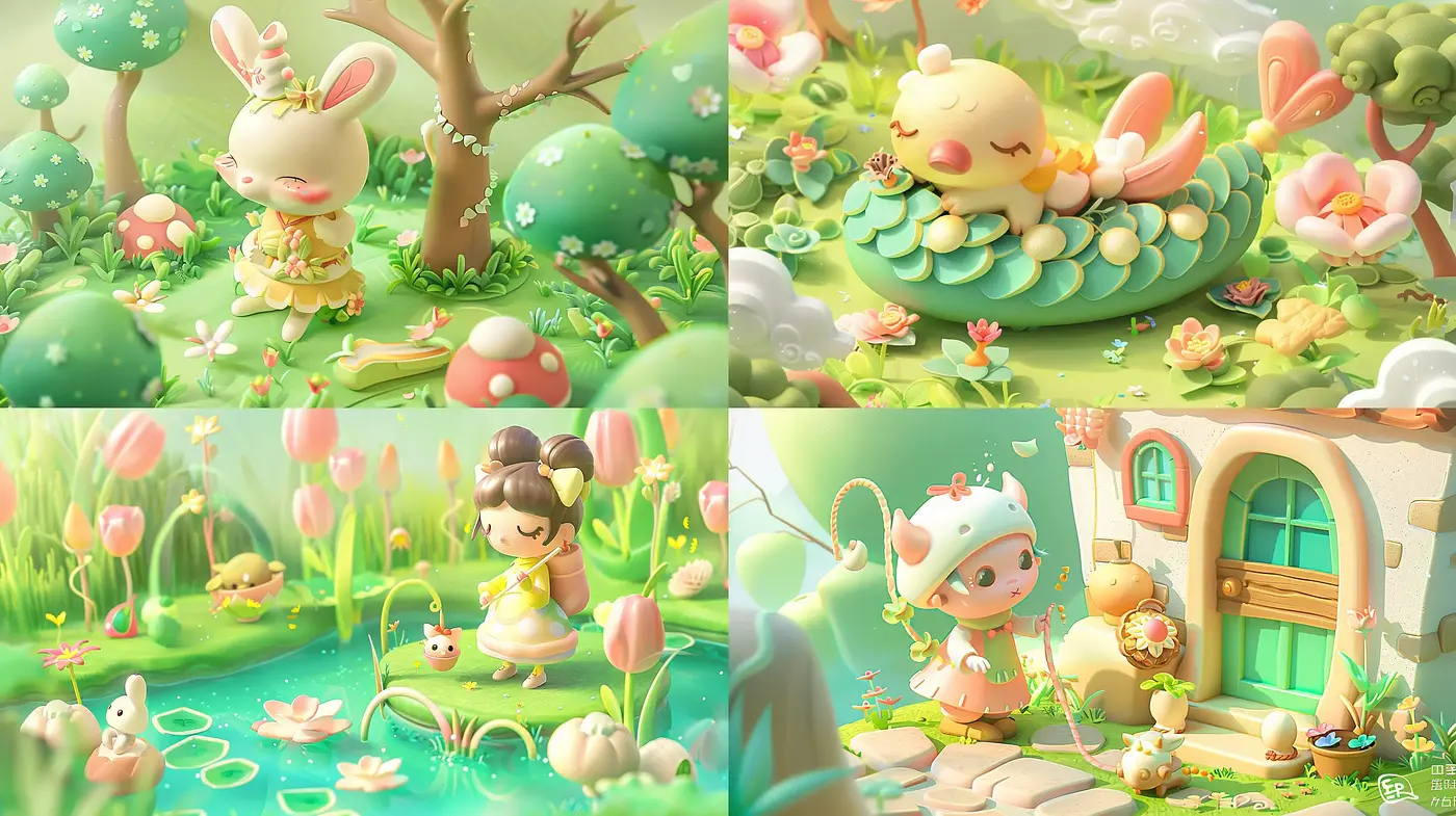 Enchanting Pastel Fantasy Wonderland - Midjourney sref style