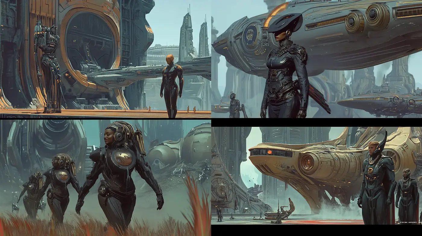 Futuristic Dystopian Vistas with Muted Earth Tones - Midjourney sref style