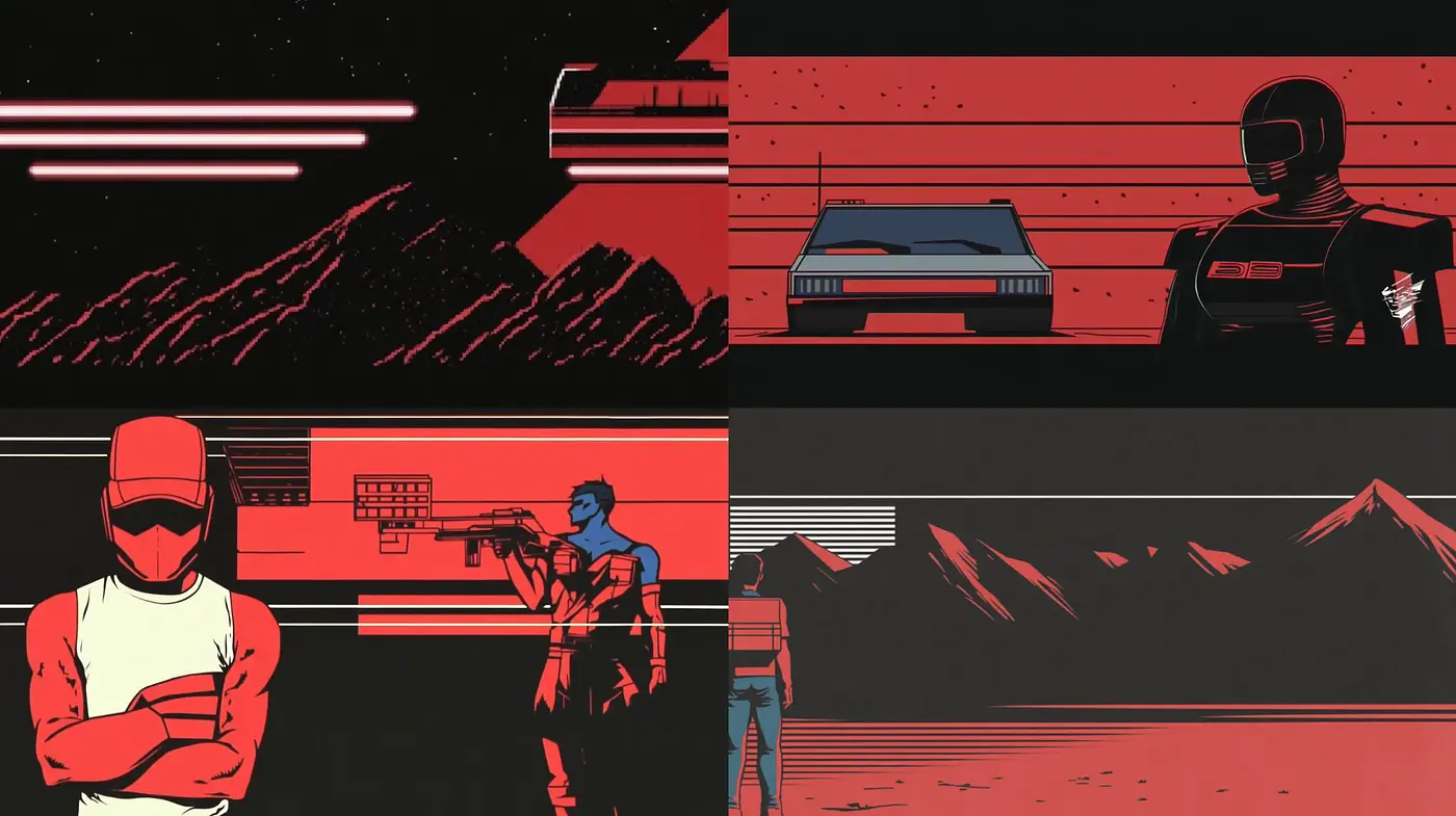 Futuristic Retro Synthwave Aesthetic - Midjourney sref style