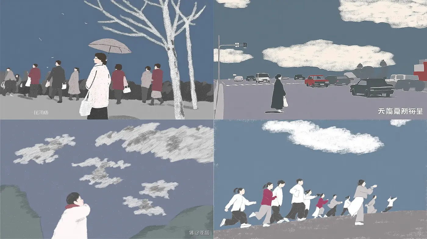 Contemporary Illustrative Style with Minimalist and Ethereal Influences - Midjourney sref style