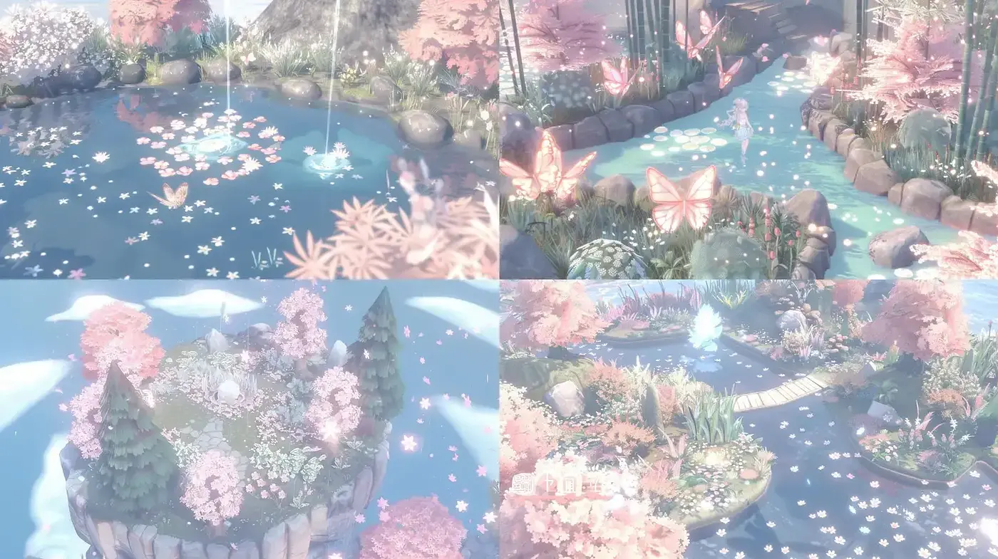 Whimsical pastel landscape with ethereal charm - Midjourney sref style