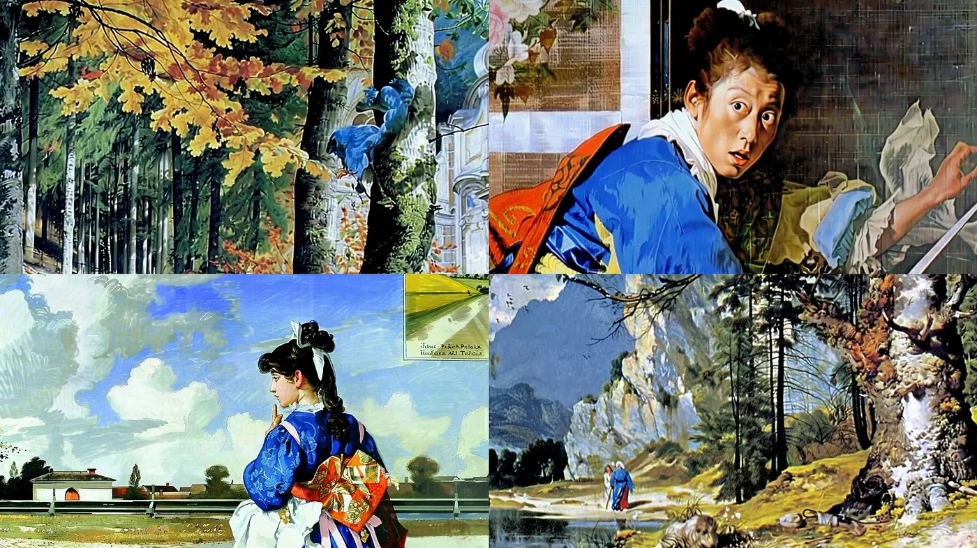 Collage of Nostalgia: A Retro Confluence of Nature and Human Expression - Midjourney sref style
