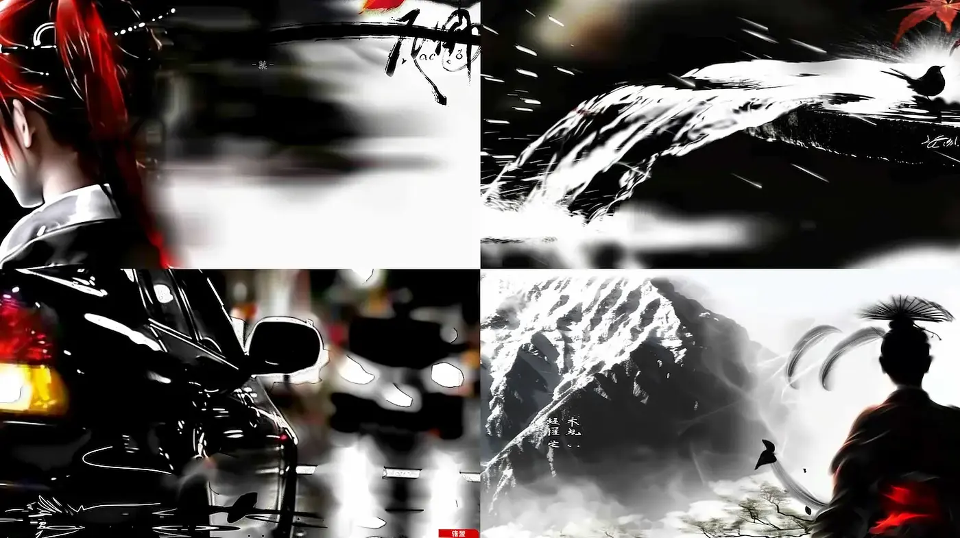 Dynamic and Fluid Expression in Japanese-Aesthetic Art - Midjourney sref style
